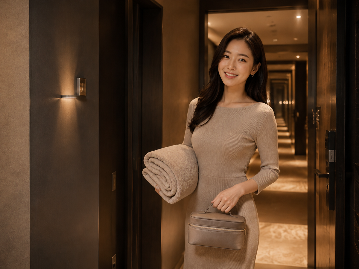 서울 방문 홈케어 일정을 준비하는 젊은 성인 한국 여성 관리사